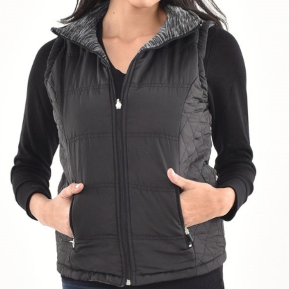 🖤Black & Charcoal Reversible Puffer Vest - Picture 4 of 6